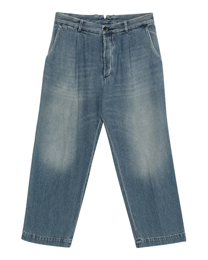 nine:inthe:morning Philip Jeans mit Faltendetail - Blau Blau