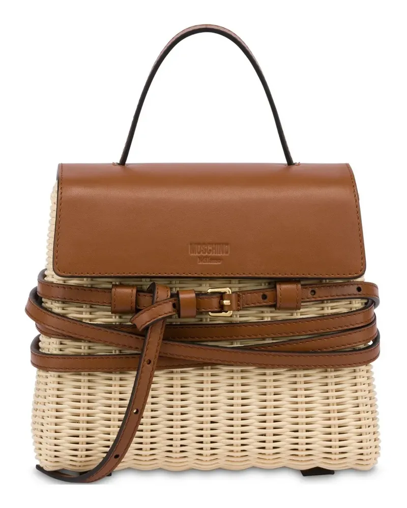 Moschino Wood Tote Bag - Nude Nude
