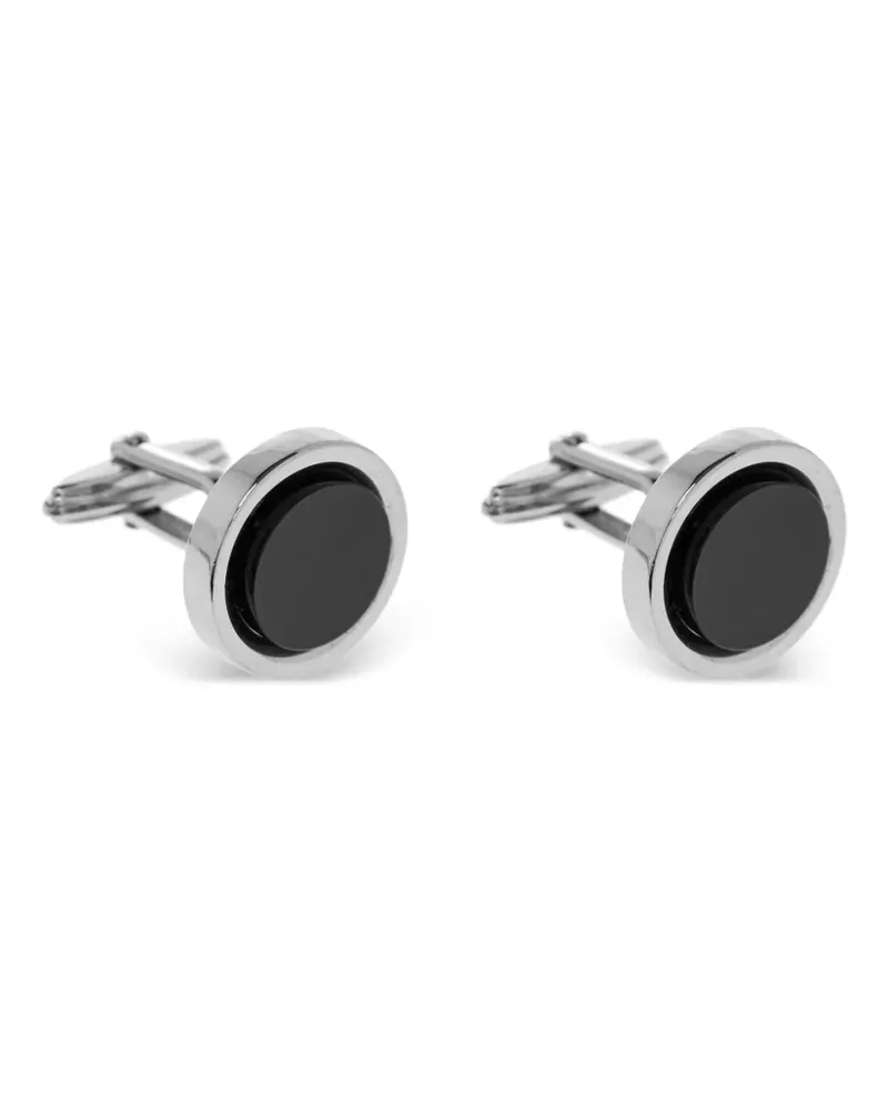 Lanvin Platinierte Manschettenknöpfe mit Onyx - Silber Silber
