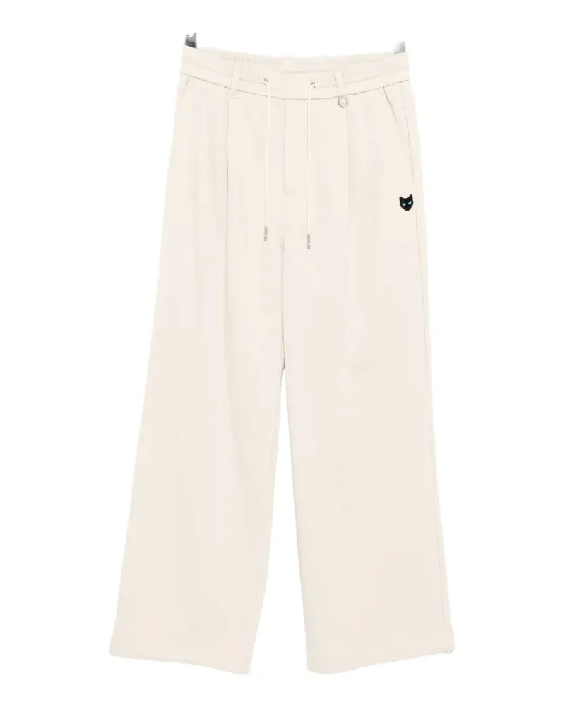 SONGZIO panther-patched drawstring track pants - Nude Nude