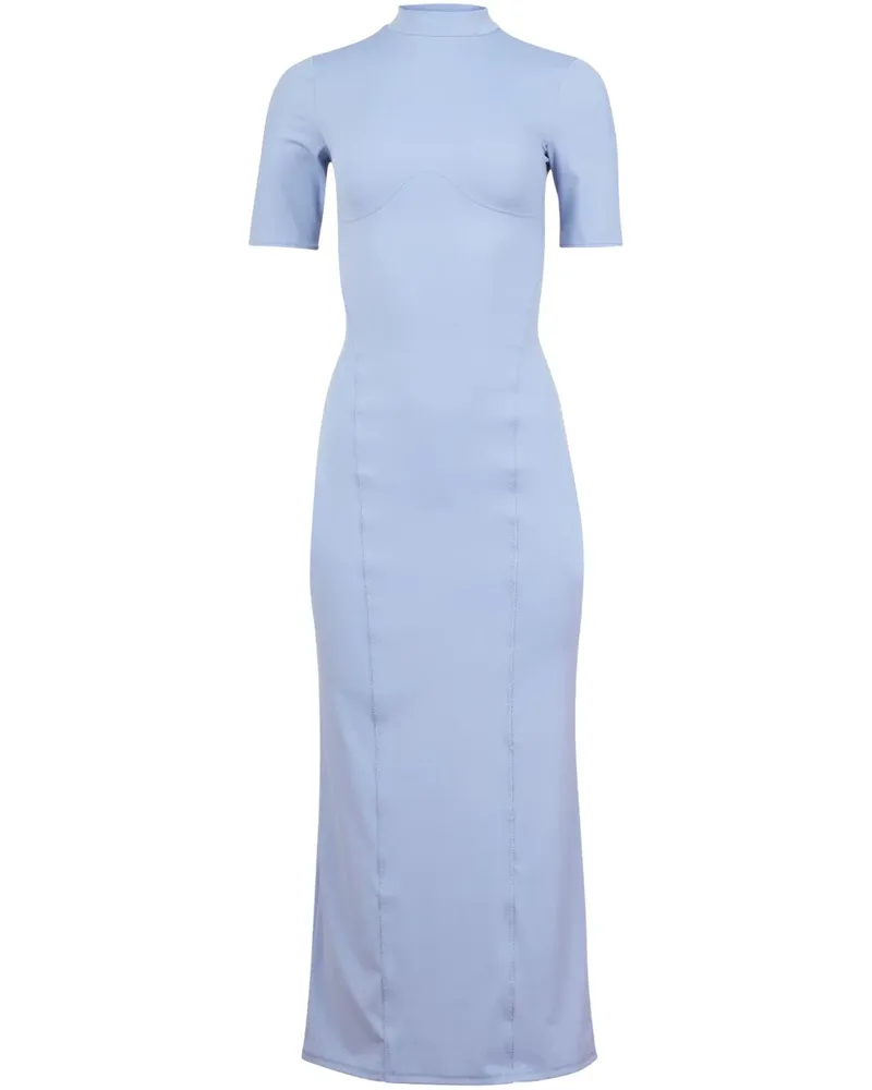 Fleur Du Mal Jersey-Maxikleid mit Stehkragen - Blau Blau