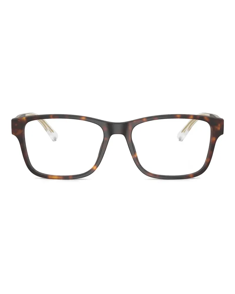 Emporio Armani Eckige Brille in Schildpattoptik - Braun Braun