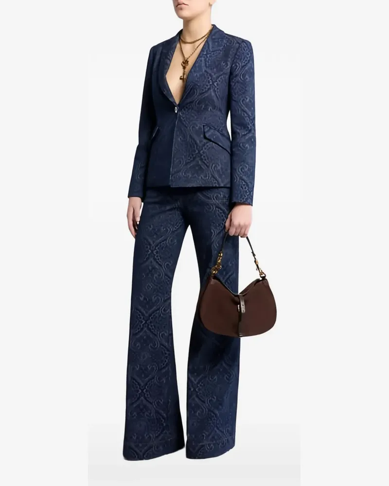 Etro Jacquard-Sakko mit Paisleymuster - Blau Blau
