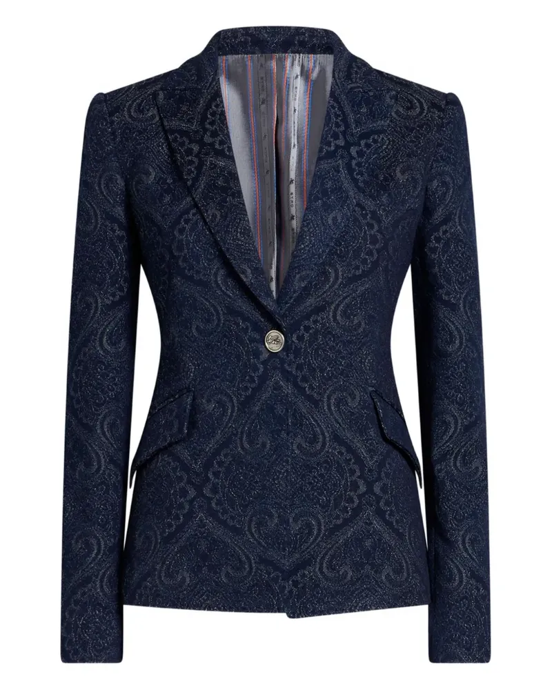 Etro Jacquard-Sakko mit Paisleymuster - Blau Blau