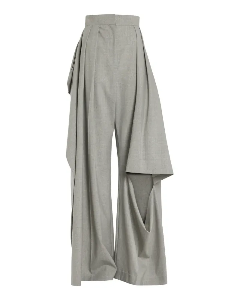 A.W.A.K.E. draped slit-knee trousers - Grau Grau