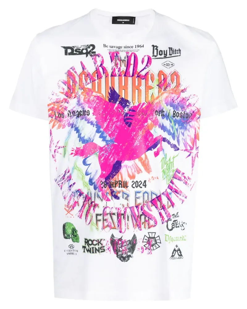 Dsquared2 T-Shirt mit grafischem Print - Weiß Weiß