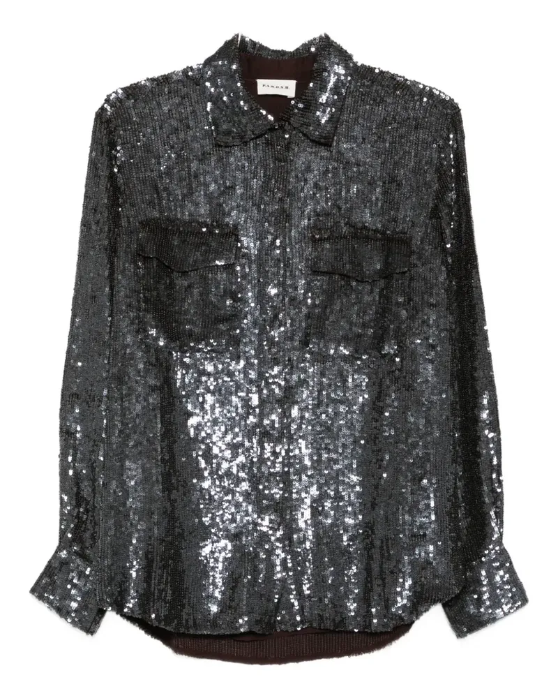 P.A.R.O.S.H. P.A.R.O H. sequinned pocket shirt - Silber Silber
