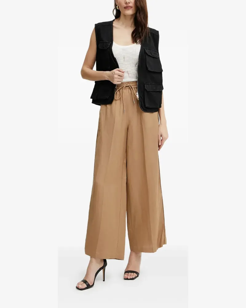 Karl Lagerfeld Wide-Leg-Hose mit Kordelzug - Braun Braun
