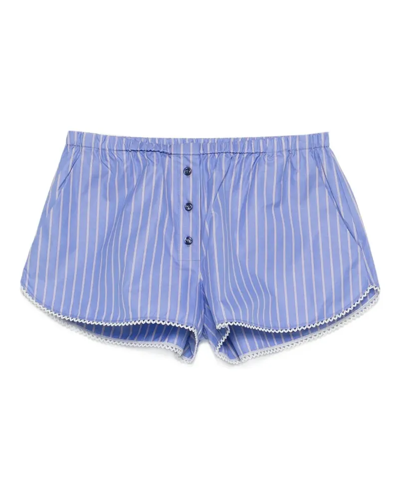 ANDAMANE Arabella striped buttoned shorts - Blau Blau