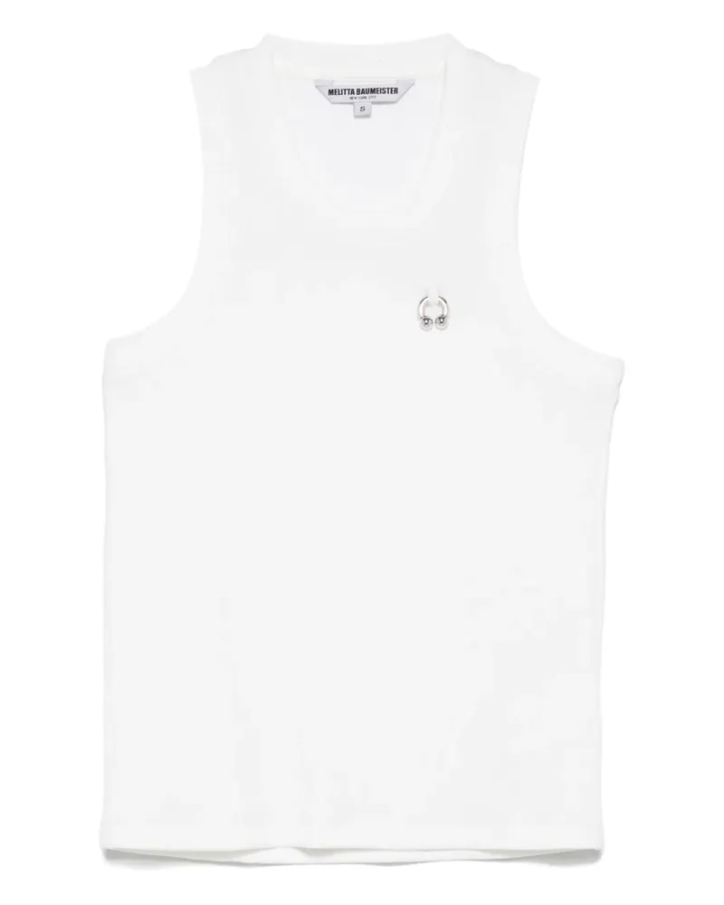 Melitta Baumeister Tanktop mit Piercing - Weiß Weiß
