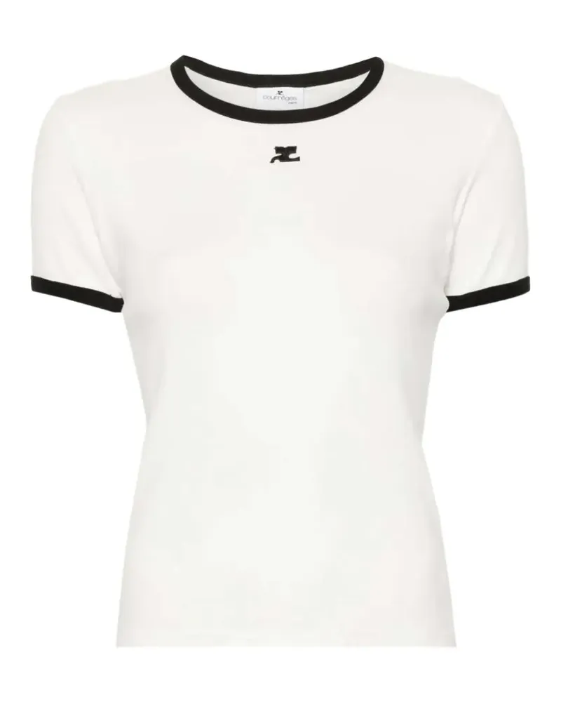 Courrèges ribbed T-shirt - Weiß Weiß