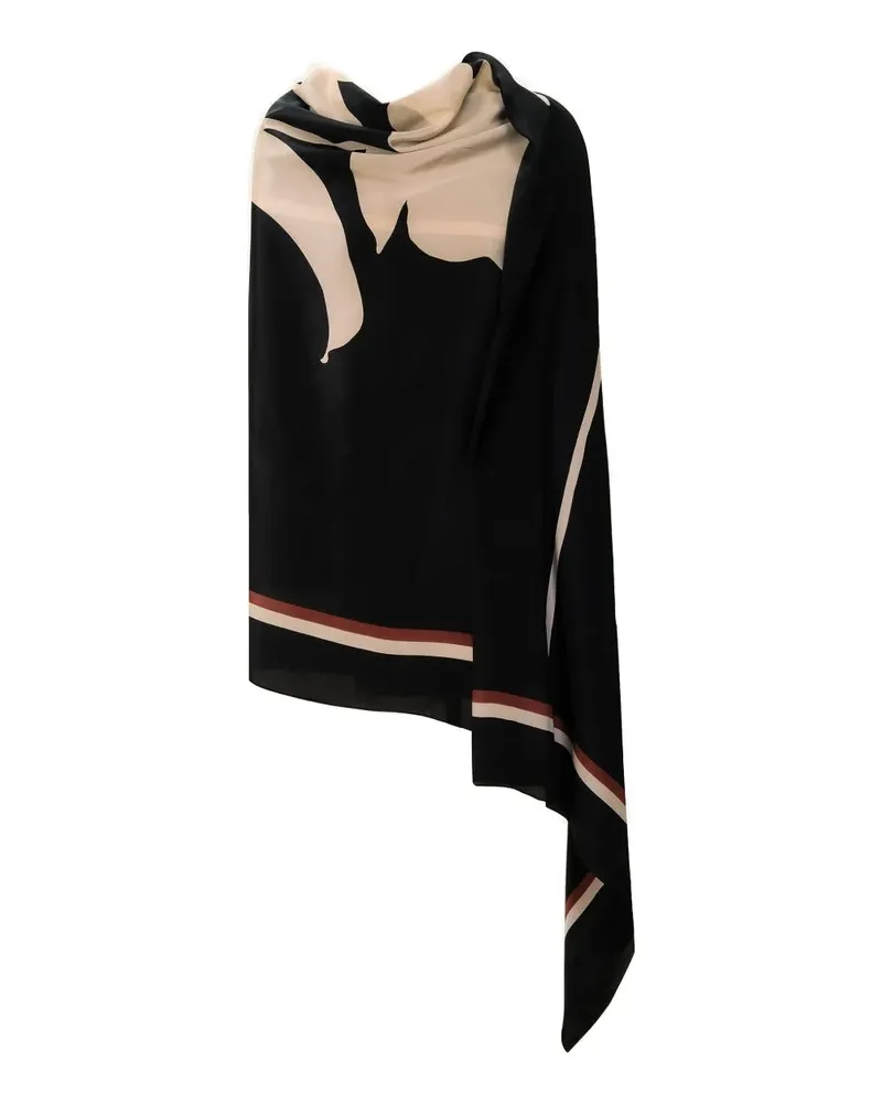 Johanna Ortiz Magnolia Silhouette Schal aus Seide - Schwarz Schwarz