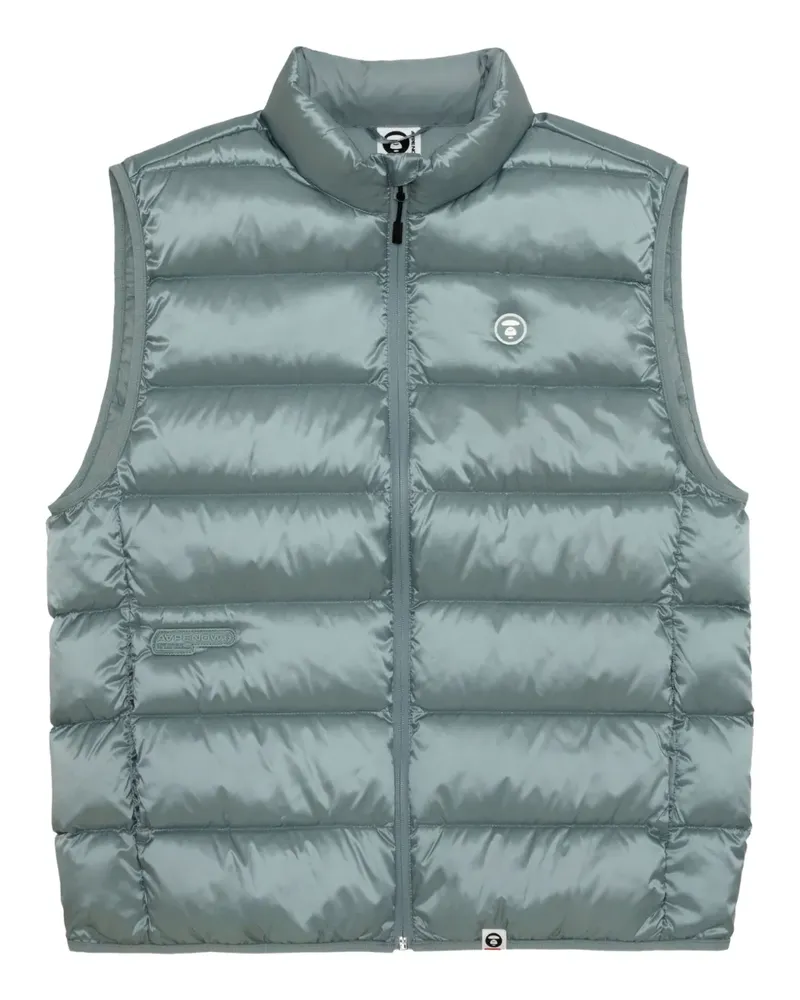 BAPE Gesteppte Weste mit Logo-Patch - Blau Blau