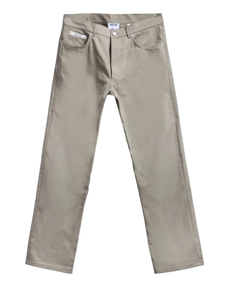 Moschino Five-Pocket-Jeans mit Logo-Patch - Braun Braun