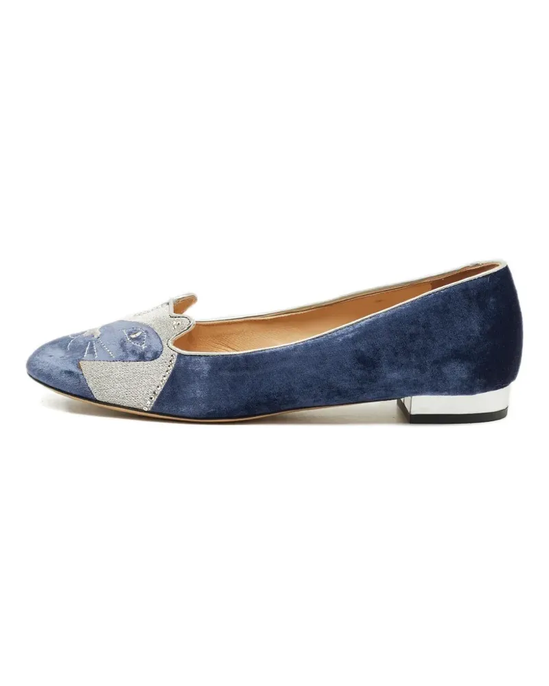 Charlotte Olympia Olympia kitty velvet pumps - Blau Blau