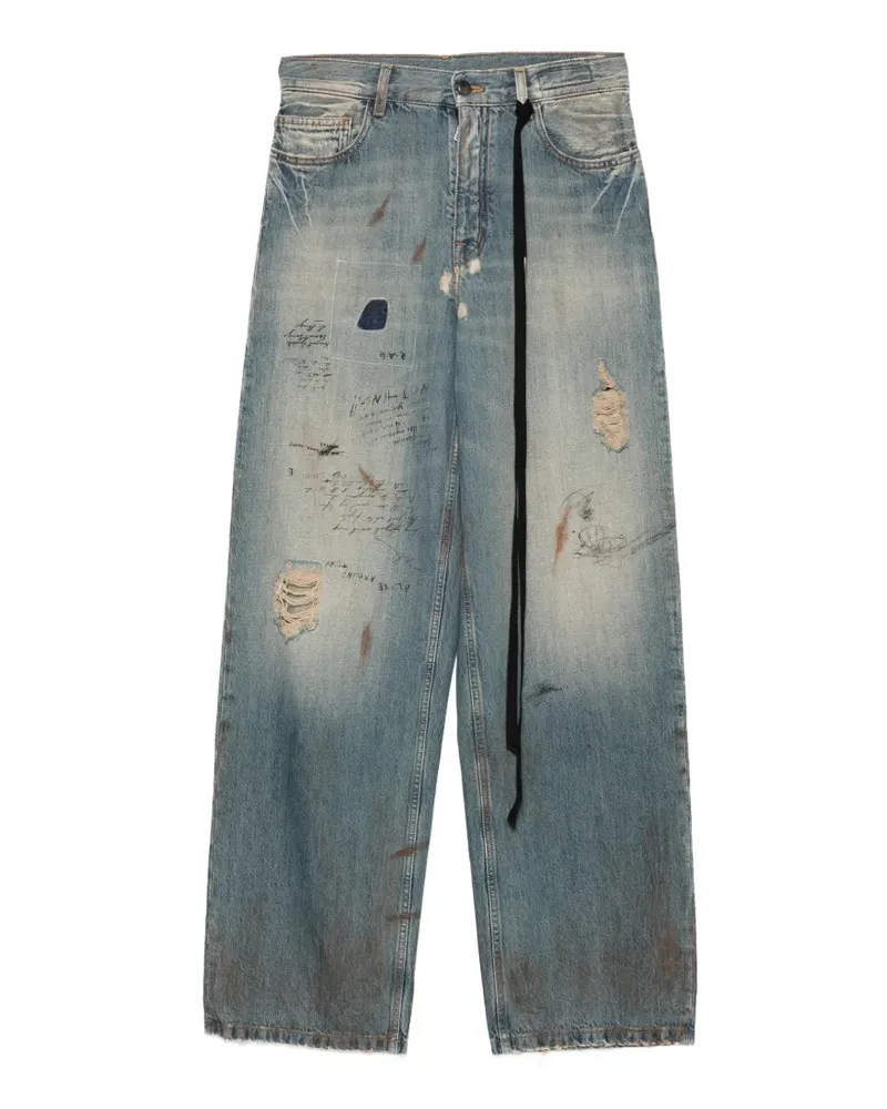 Ann Demeulemeester Straight-Leg-Jeans im Distressed-Look - Blau Blau
