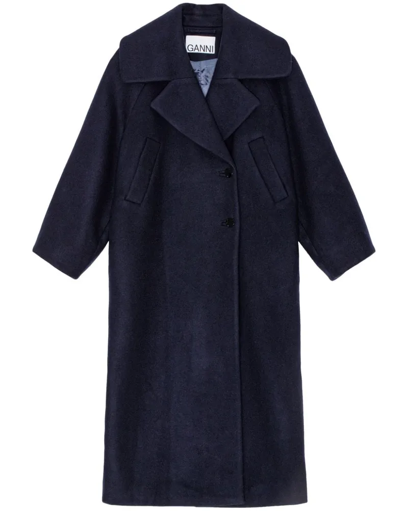 Ganni Mantel mit fallendem Revers - Blau Blau