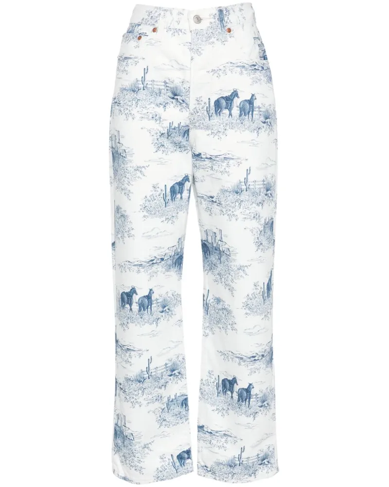 Levi's Taillenjeans mit geradem Bein - Weiß Weiß