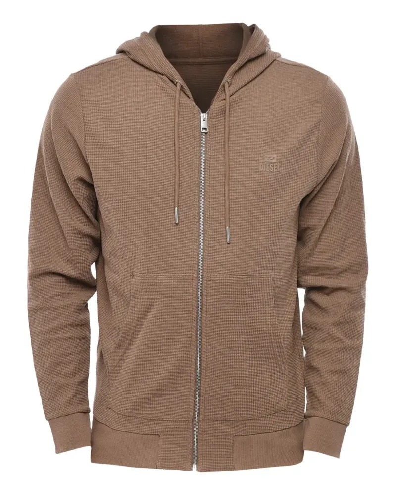 Diesel Hoodie aus Waffelstrick - Braun Braun