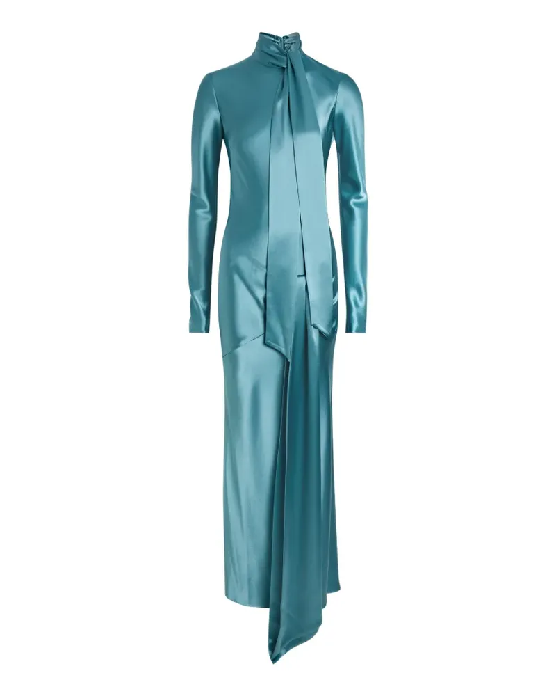 GALVAN Emilie tie draped midi dress - Blau Blau