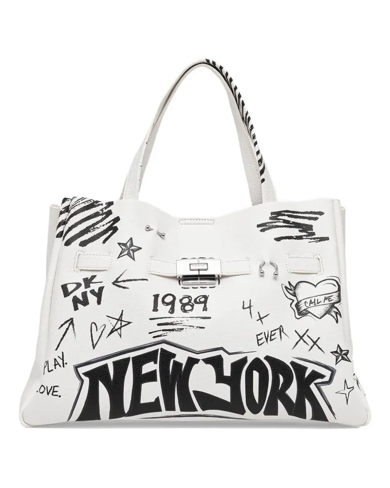 DKNY graffiti-print tote bag - Weiß Weiß