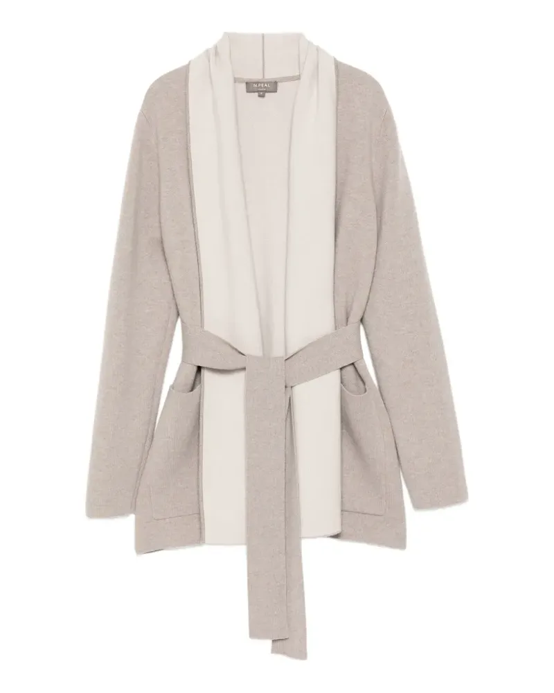 N.Peal Milano Cardigan mit Gürtel - Grau Grau
