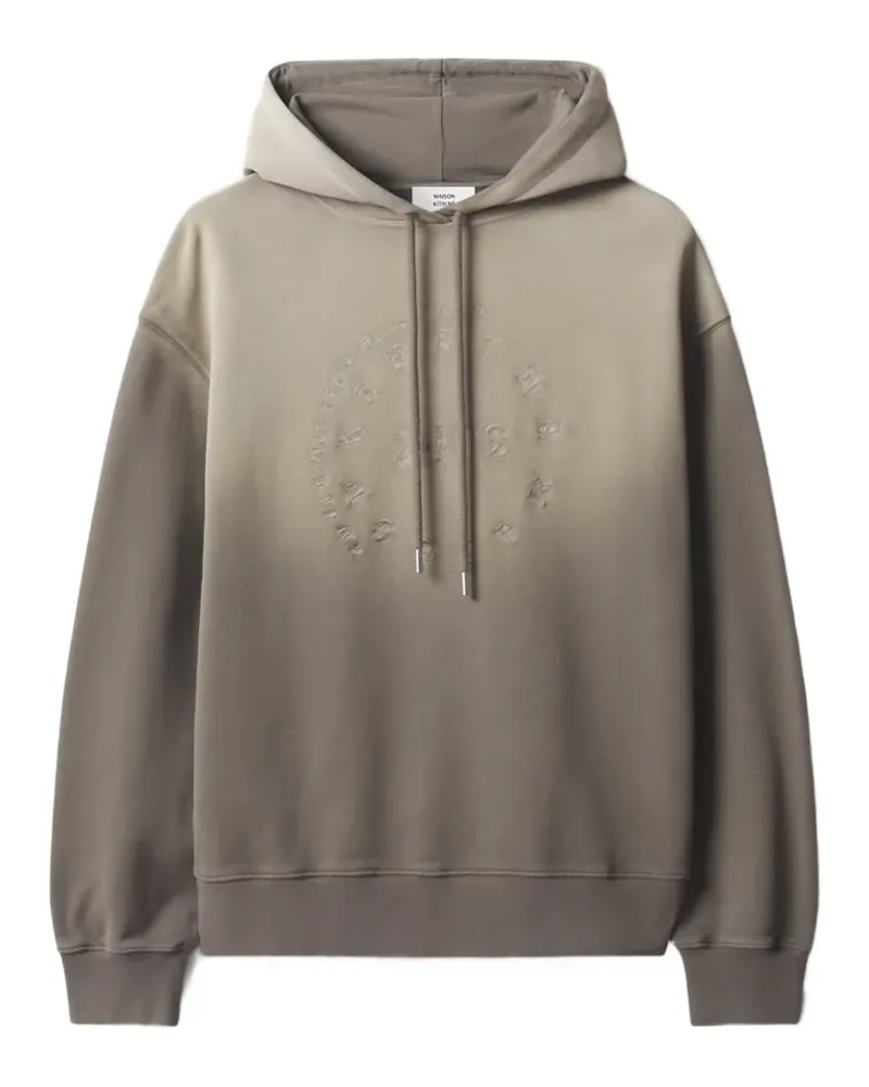 Kitsuné Ausgeblichener Circle Stamp Hoodie mit Logo-Stickerei - Grün Grün