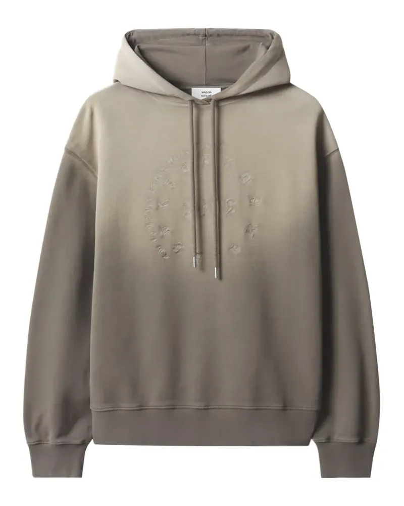 Kitsuné Ausgeblichener Circle Stamp Hoodie mit Logo-Stickerei - Grün Grün