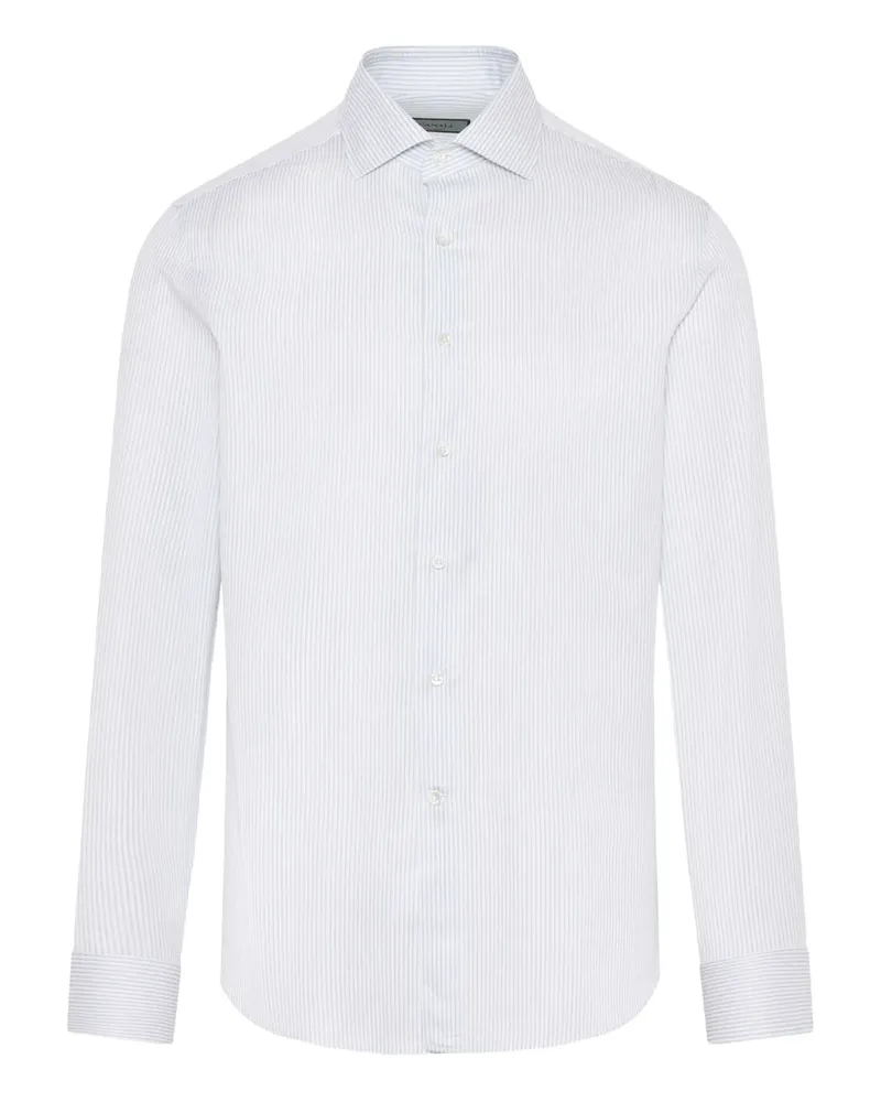 Canali Gestreiftes Hemd - Blau Blau