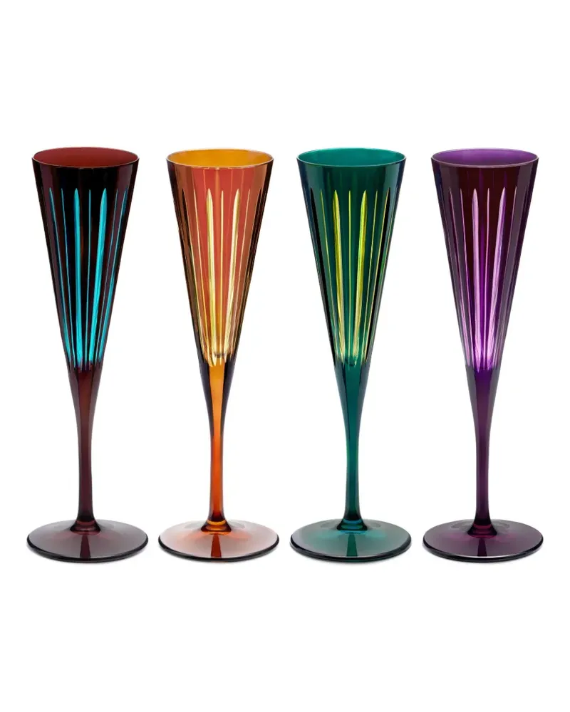 L’OBJET Prism Champagnerflöten - sortiert (4er-Set) - Blau Blau