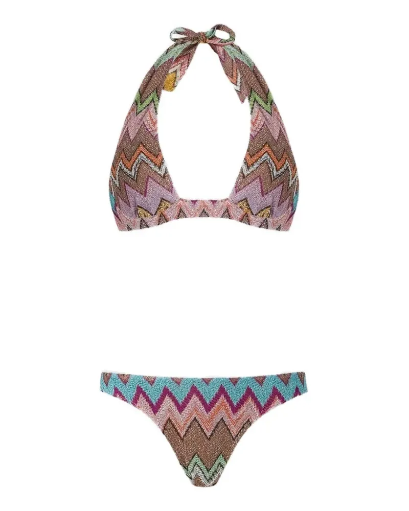 Missoni Lamé-Bikini mit Zickzackmuster - Braun Braun