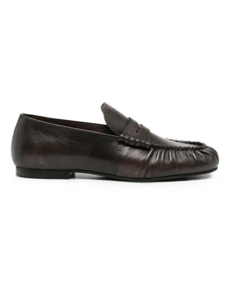 Alohas gathered penny-slot loafers - Braun Braun