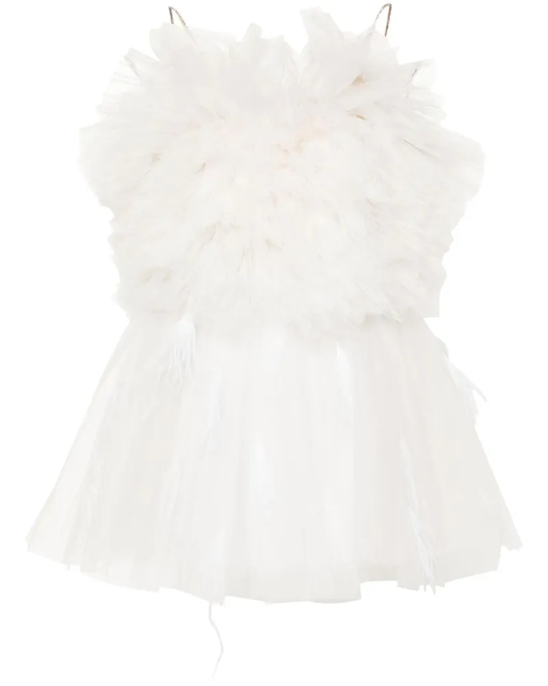LOULOU Minikleid mit Rüschen - Weiß Weiß