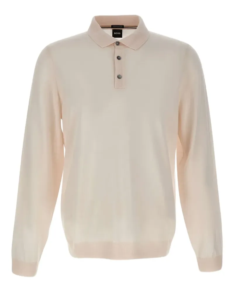 HUGO BOSS Langärmeliges Poloshirt - 131 WHITE 131