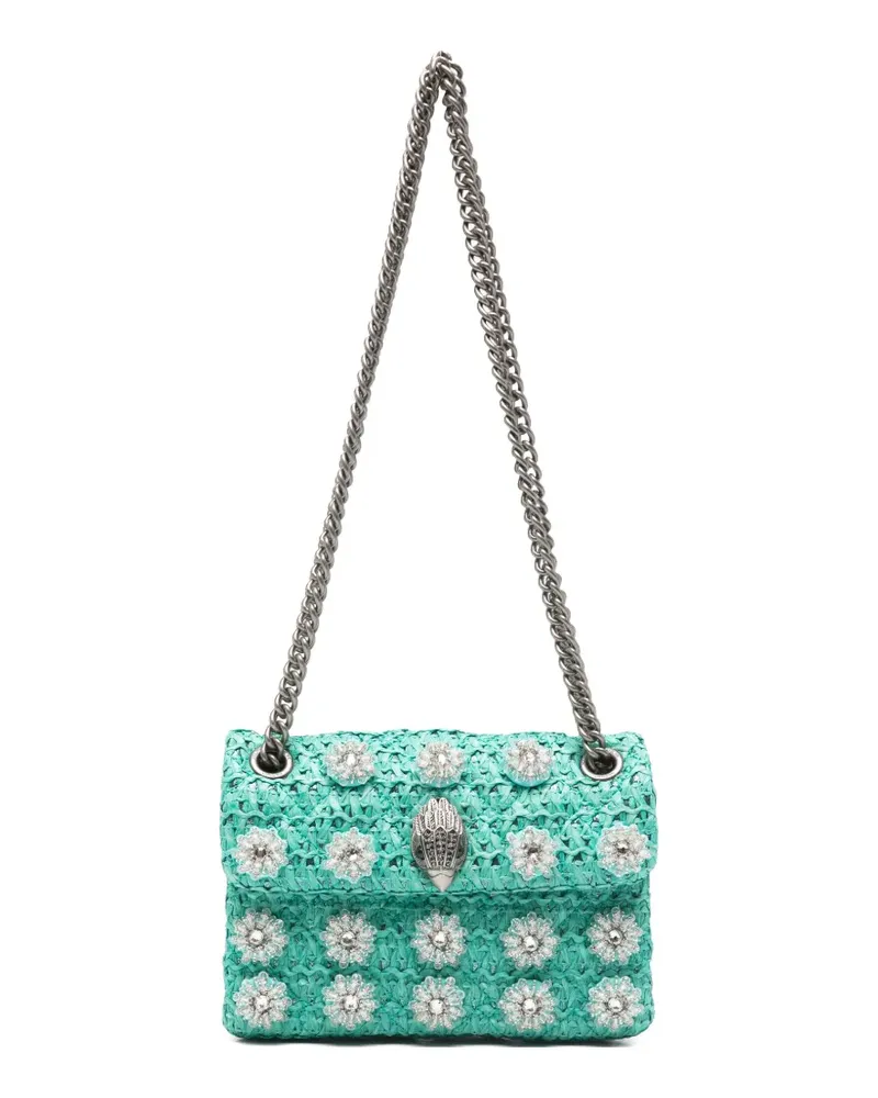 Kurt Geiger mini crystal-embellished raffia shoulder bag - Grün Grün