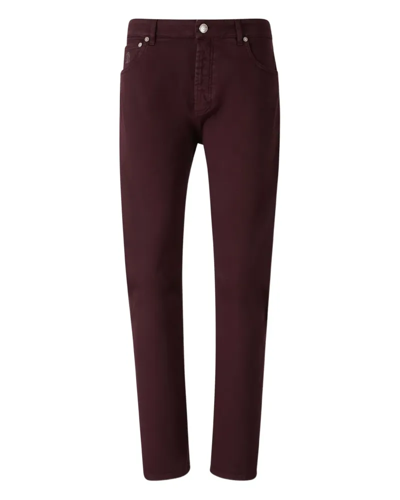 Brunello Cucinelli Jeans mit bestickter Tasche - Rot Rot