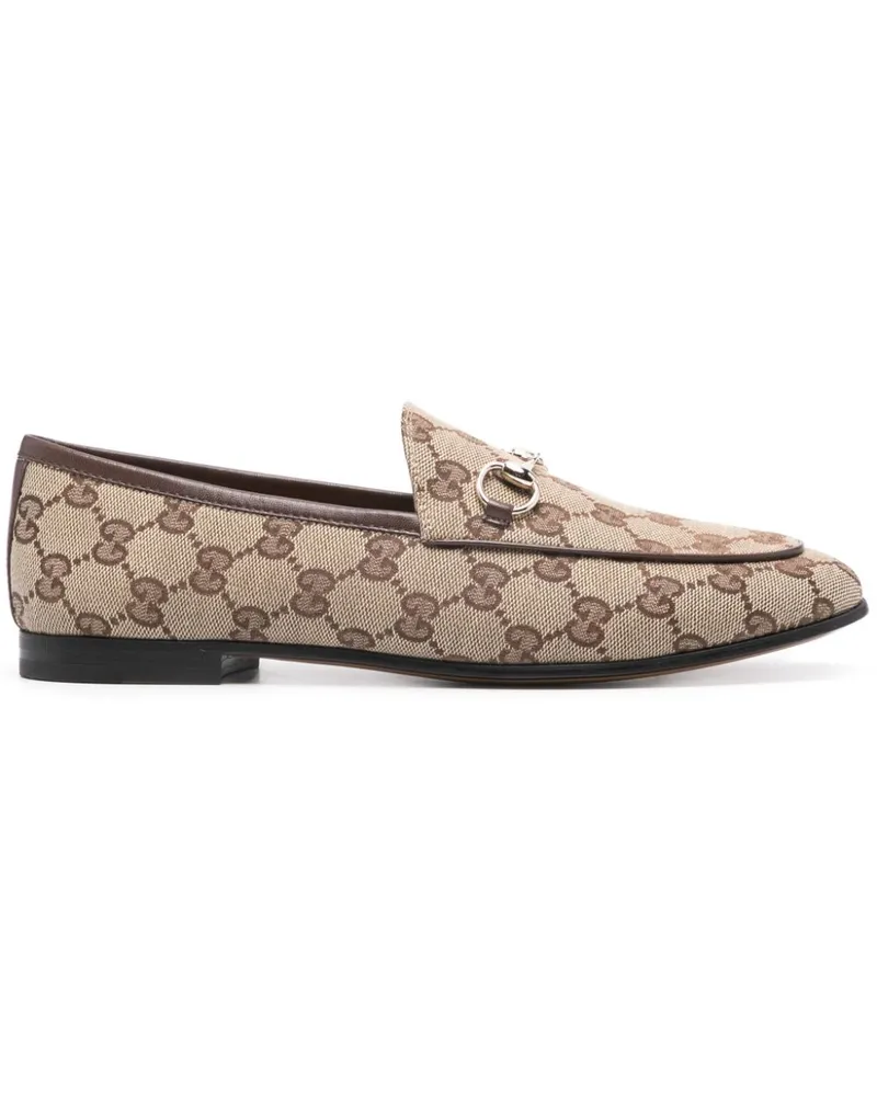 Gucci Jordaan Loafer aus GG-Canvas - Nude Nude