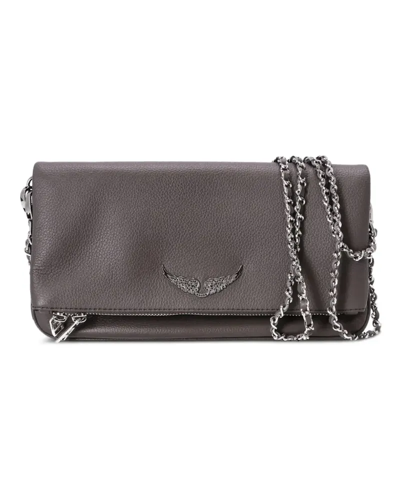 Zadig & Voltaire Clutch mit Logo-Schild - Grau Grau