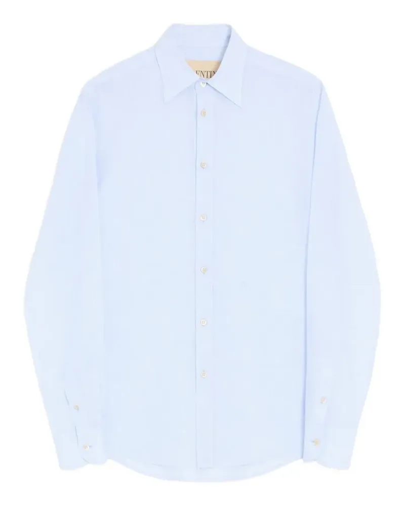 Valentino Garavani Leinenhemd mit VLogo-Stickerei - Blau Blau