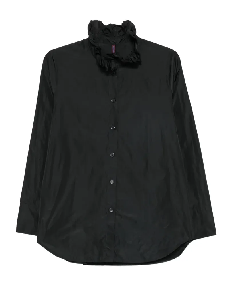 Katharina Hovman T-Shirt mit Rüschenkragen - Schwarz Schwarz
