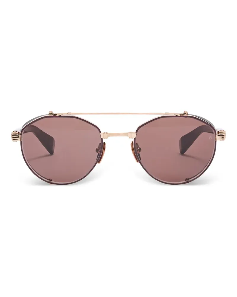 Balmain double-bridge sunglasses - Gold Gold