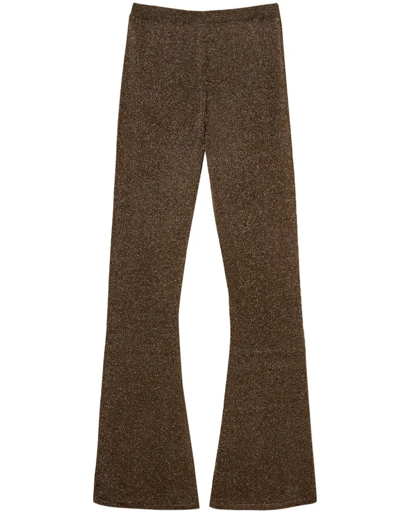 Twin-Set Ausgestellte Hose mit Lurex - Braun Braun