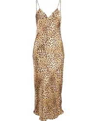 Gilda & Pearl Seidenkleid mit Leoparden-Print Braun