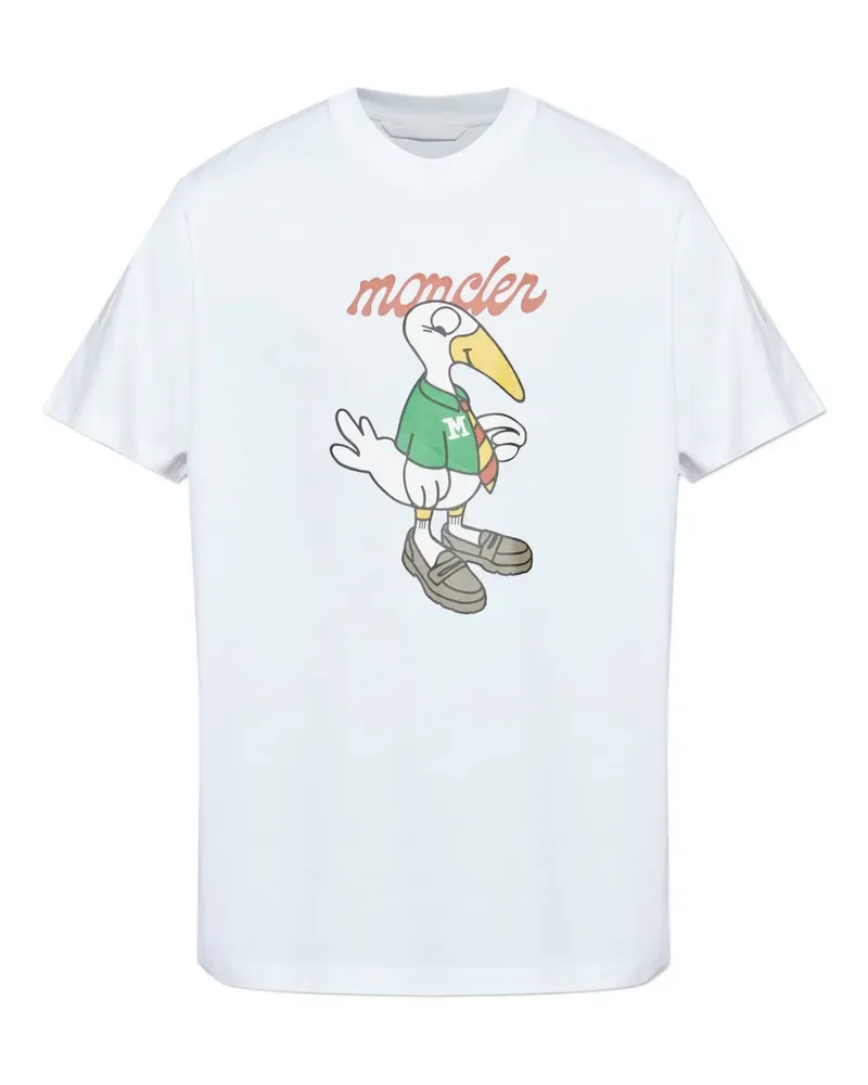 Moncler T-Shirt mit Vogel-Print - Weiß Weiß