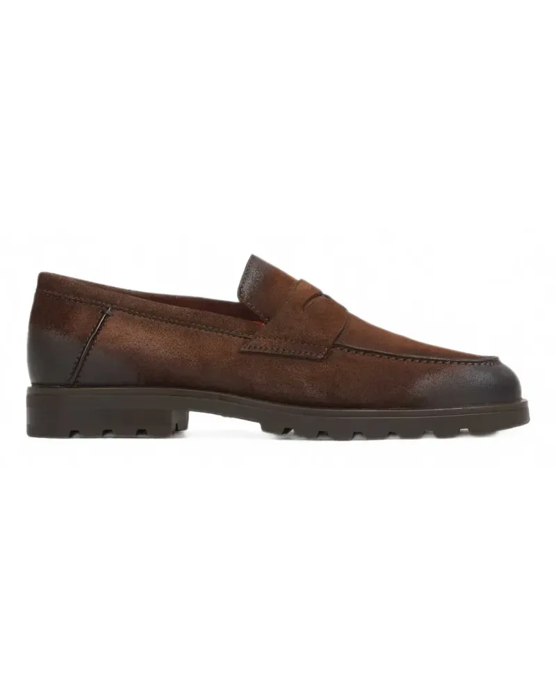 Santoni Penny-Loafer aus Wildleder - Braun Braun