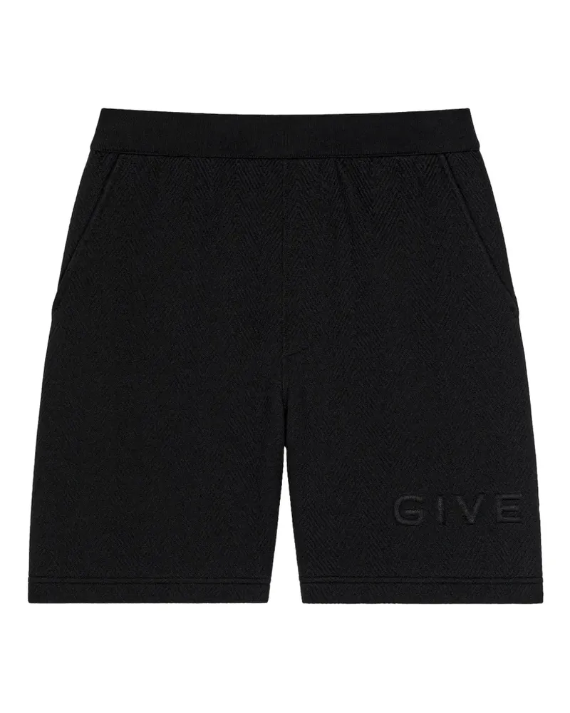 Givenchy Bestickte Shorts mit Fischgrätenmuster - Schwarz Schwarz