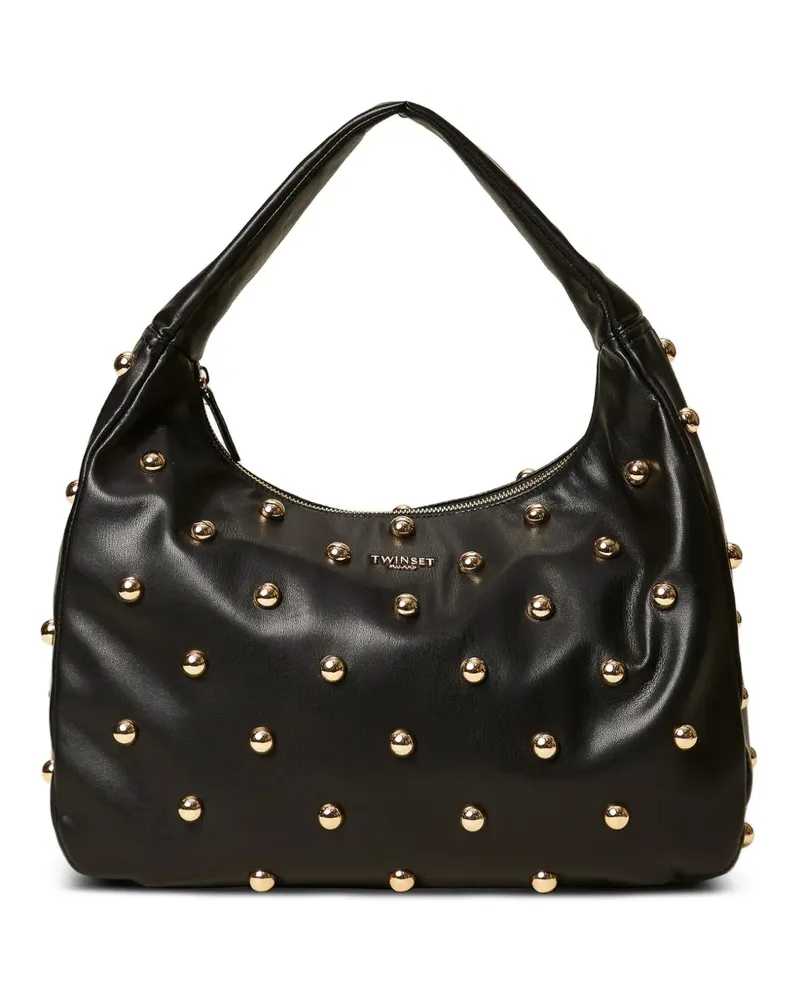 Twin-Set Tote Bag mit Nieten - Schwarz Schwarz