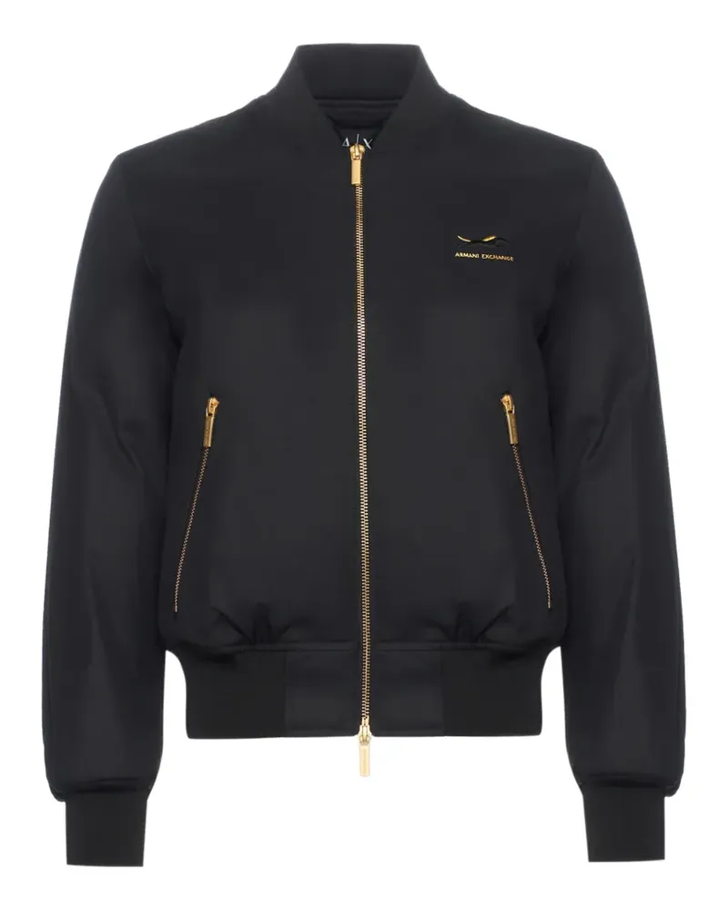 Armani Exchange logo zipped jacket - Schwarz Schwarz