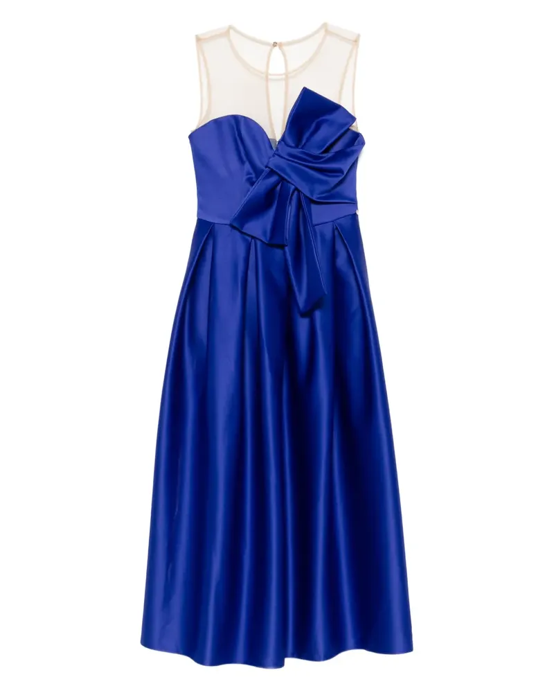 NISSA Midi-Cocktailkleid mit Mesh-Einsatz - Blau Blau