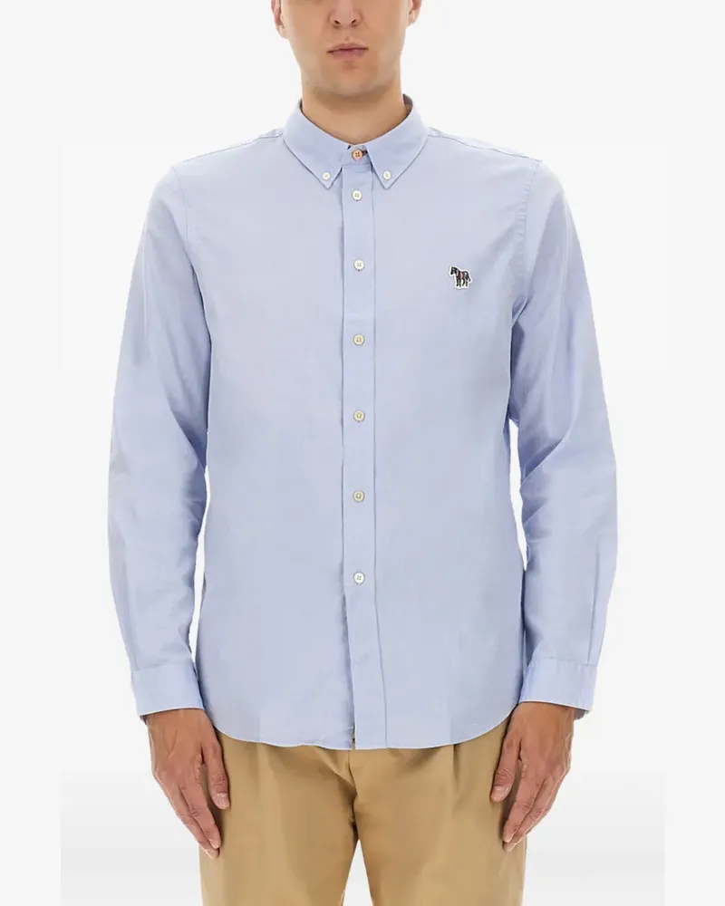 Paul Smith Hemd mit Zebra-Applikation - Blau Blau